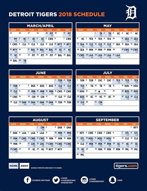 detroit tigers baseball schedule printable
